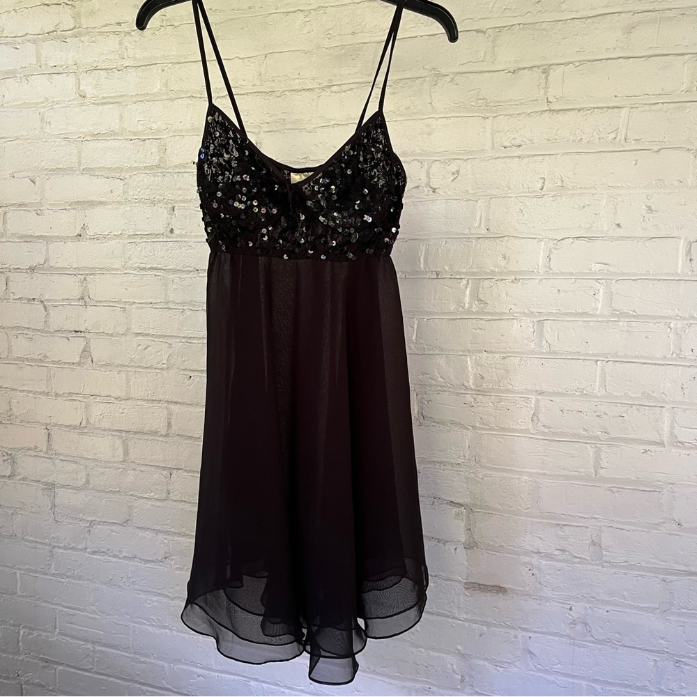 Victoria's Secret Black Sequin Embellished Chemise
